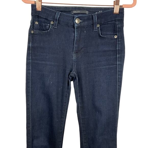 Fidelity Womens ACE Jean Mid Rise Skinny Dark Ginza Rinse Wash sz 25 x 32 - Picture 8 of 15